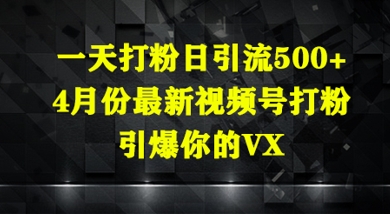 一天打粉日引流500+，4月份最新视频号打粉，引爆你的微信|小鸡网赚博客