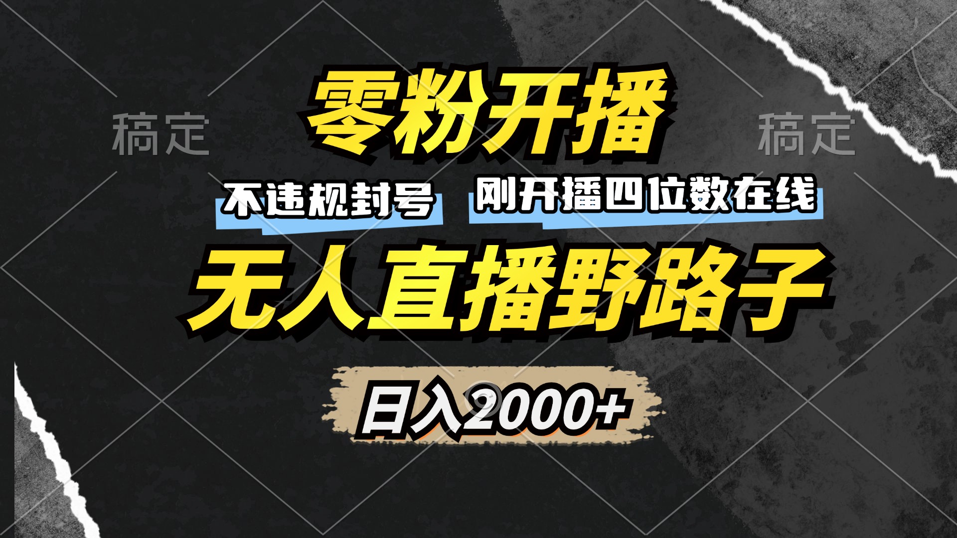 （13292期）零粉开播，无人直播野路子，日入2000+，不违规封号，躺赚收益！|小鸡网赚博客
