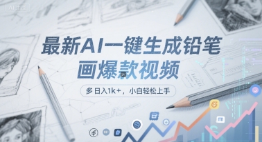 最新AI一键生成铅笔画爆款视频，多平台分发，日 入1k+，小白轻松上手【揭秘】|小鸡网赚博客