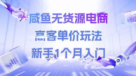 咸鱼无货源电商，高客单价玩法，新手1个月入门|小鸡网赚博客