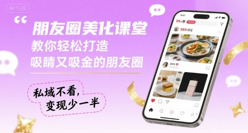 朋友圈美化课堂，教你轻松打造，吸睛又吸金的朋友圈，私域不看，变现少一半|小鸡网赚博客