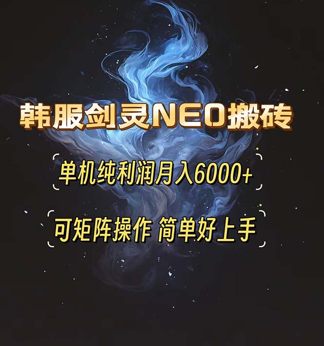 （13435期）韩服剑灵NEO搬砖攻略，单机纯利润月入6000+ 可矩阵操作，简单好上手。|小鸡网赚博客