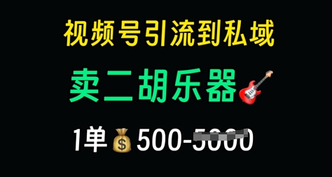 视频号引流到私域卖二胡乐器，1单利润5张，长期稳定项目|小鸡网赚博客