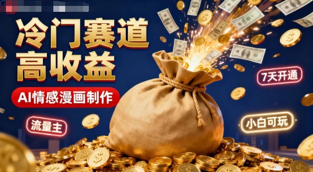 公众号冷门赛道，用AI做情感漫画，7天开通流量主，操作简单，小白可玩|小鸡网赚博客