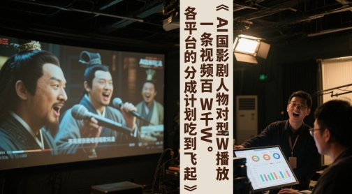 AI三国影视剧人物对口型唱歌玩法，一条视频百W千W播放，各平台的分成计划吃到飞起|小鸡网赚博客