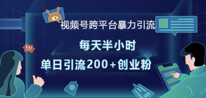 视频号跨平台暴力引流，每天半小时，单日引流200+精准创业粉|小鸡网赚博客