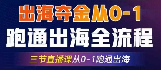 2025出海夺金从0-1跑通出海全流程，三节直播课从0-1跑通出海，教你用AI跑通全流程|小鸡网赚博客