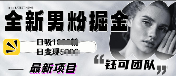 全新男粉掘金思路日吸粉100+日变现1k+|小鸡网赚博客