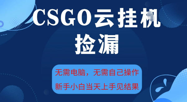 CSGO云挂G全自动捡漏，最新独家玩法，无需电脑操作，新手小白日入5张+【揭秘】|小鸡网赚博客
