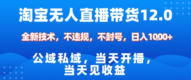 淘宝无人直播12.0，公域私域技术，不封号，不违规布局双十一流量风口，日入1k（独家技术）【揭秘】|小鸡网赚博客