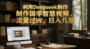 利用Deepseek制作国学智慧视频，流量过W，日入几张|小鸡网赚博客