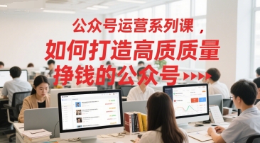 公众号运营系列课，如何打造高质量挣钱的公众号|小鸡网赚博客