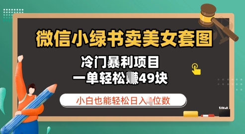微信小绿书卖美女套图，冷门暴利项目，一单轻松挣49块，小白也能轻松日入3位数|小鸡网赚博客