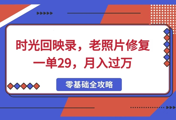 时光回映录，老照片修复一单29，月入过W|小鸡网赚博客