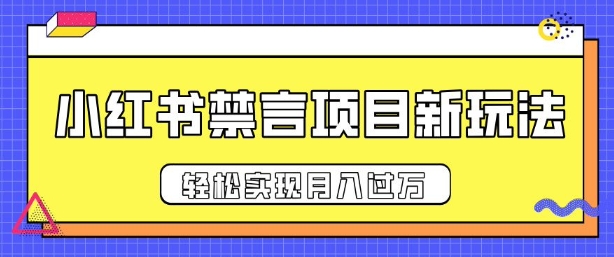 小红书禁言项目新玩法，推广新思路大大提升出单率，轻松实现月入过W|小鸡网赚博客