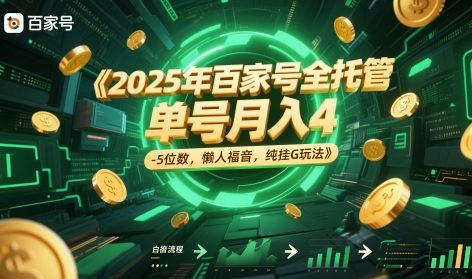 2025年百家号全托管，单号月入4-5位数，懒人福音，纯挂G玩法【揭秘】|小鸡网赚博客