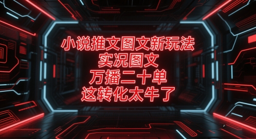小说推文图文新玩法，实况图文，万播二十单，这转化太牛了！|小鸡网赚博客