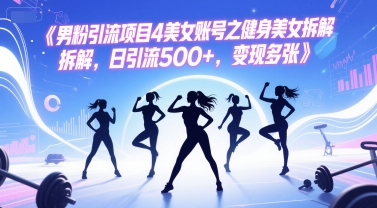 男粉引流项目4美女账号之健身美女拆解，日引流500+，变现多张|小鸡网赚博客