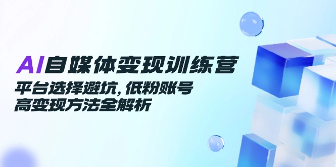 （14966期）AI自媒体变现训练营，平台选择避坑，低粉账号高变现方法全解析|小鸡网赚博客