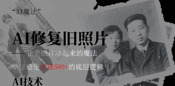 AI 魔法：让泛黄旧照变成朋友圈爆款视频，私域转化率提升50%，单日变现5张|小鸡网赚博客