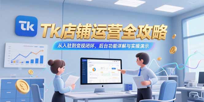 （15345期）Tk店铺运营全攻略，从入驻到变现闭环，后台功能详解与实操演示|小鸡网赚博客