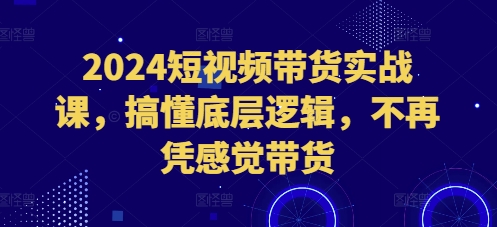 2024短视频带货实战课，搞懂底层逻辑，不再凭感觉带货|小鸡网赚博客