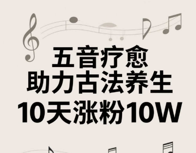 古法五音养生教程，五音疗愈的视频的制作方法，2-4小时就能学会，作者10天涨粉10W|小鸡网赚博客