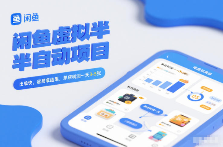 闲鱼虚拟半自动项目，出单快，容易拿结果，单店利润一天3-5张|小鸡网赚博客