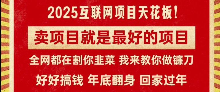 卖项目就是最好的项目，2025年互联网项目天花板|小鸡网赚博客