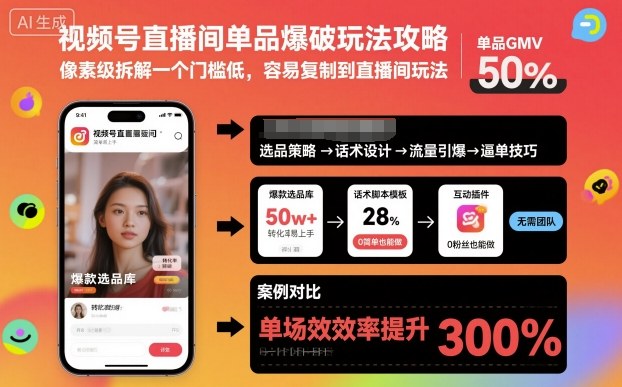 视频号直播间单品爆破玩法攻略,像素级拆解一个门槛低,容易复制到直播间玩法|小鸡网赚博客