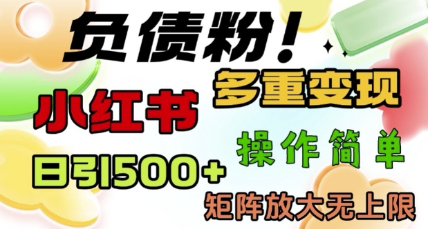 2月最新小红书日引500+负债粉，多重变现轻松过W，矩阵放大无上限|小鸡网赚博客