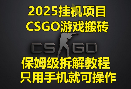 2025挂G项目，CSGO游戏搬砖，保姆级拆解教程，只用手机就可操作【揭秘】|小鸡网赚博客
