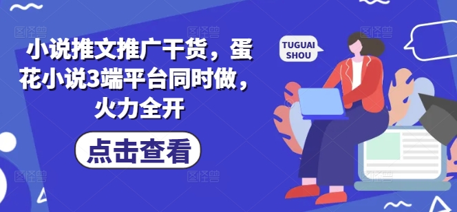 小说推文推广干货，蛋花小说3端平台同时做，火力全开|小鸡网赚博客
