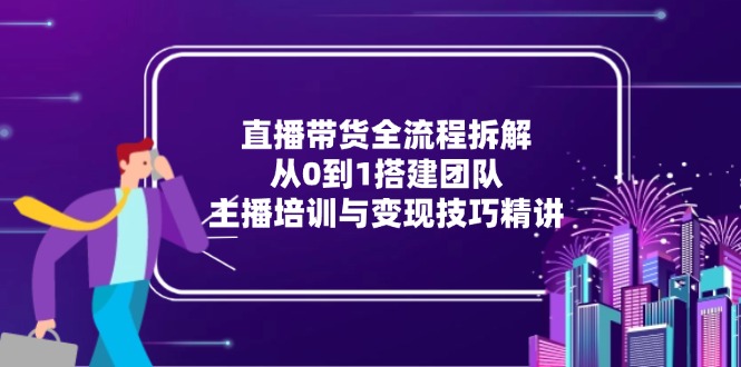 （15004期）直播带货全流程拆解：从0到1搭建团队，主播培训与变现技巧精讲|小鸡网赚博客