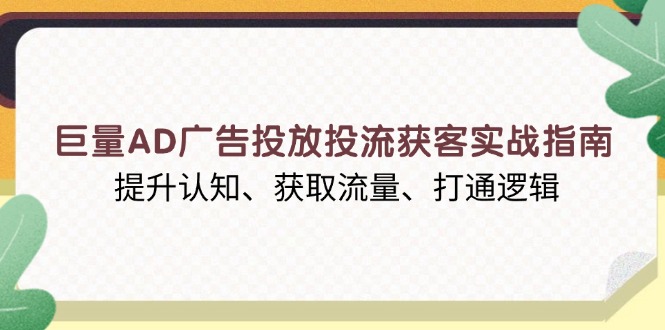 （13872期）巨量AD广告投放投流获客实战指南，提升认知、获取流量、打通逻辑|小鸡网赚博客