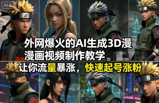 外网爆火的AI生成3D漫画视频制作教学，让你流量暴涨，快速起号涨粉！|小鸡网赚博客