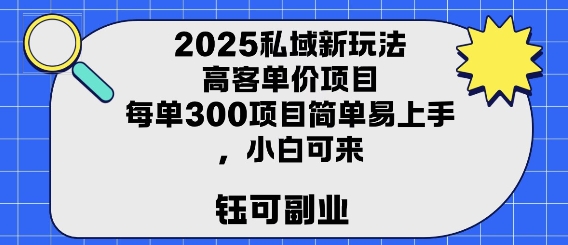 2025私域新玩法高客单价，每单3张操作简单，小白可轻松上手|小鸡网赚博客