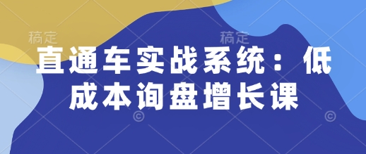 直通车实战系统：低成本询盘增长课，让个人通过技能实现升职加薪，让企业低成本获客，订单源源不断|小鸡网赚博客