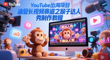 YouTube出海项目，油管长视频赛道之猴子达人秀制作教程|小鸡网赚博客