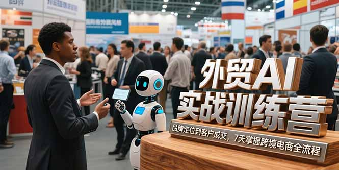 （15344期）外贸AI实战训练营(7月更新)，品牌定位到客户成交，7天掌握跨境电商全流程|小鸡网赚博客
