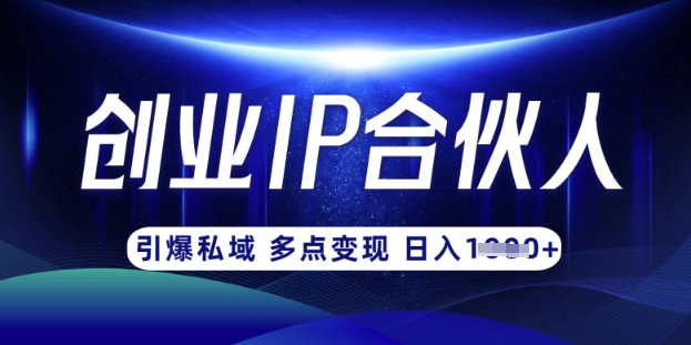 云帆·创业ip合伙人打造3.0，从0到1教你做网创，实现月入过W|小鸡网赚博客