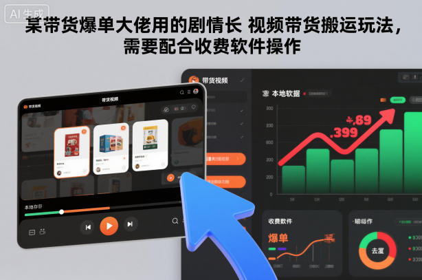 某带货爆单大佬用的剧情长视频带货搬运玩法，需要配合收费软件操作|小鸡网赚博客