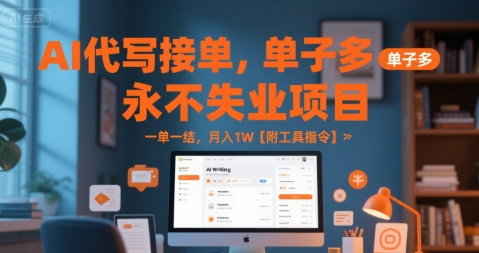 AI代写接单，永不失业项目，单子多，一单一结，月入1W【附工具指令】|小鸡网赚博客