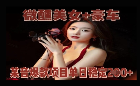 微醺美女+豪车，抖音爆款项目单日稳定2张+|小鸡网赚博客