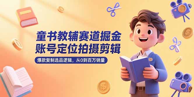 （15326期）童书教辅赛道掘金，账号定位拍摄剪辑，爆款复制选品逻辑，从0到百万销量|小鸡网赚博客