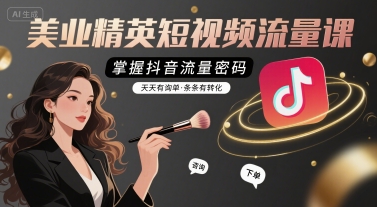 美业精英短视频流量课，掌握抖音流量密码，天天有询单，条条有转化|小鸡网赚博客