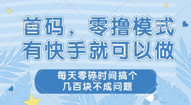 首码零撸项目，有快手就可以做，每天业务时间搞个几张不是问题【揭秘】|小鸡网赚博客