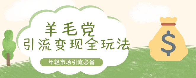 羊毛党引流变现全玩法，年轻市场引流必备|小鸡网赚博客