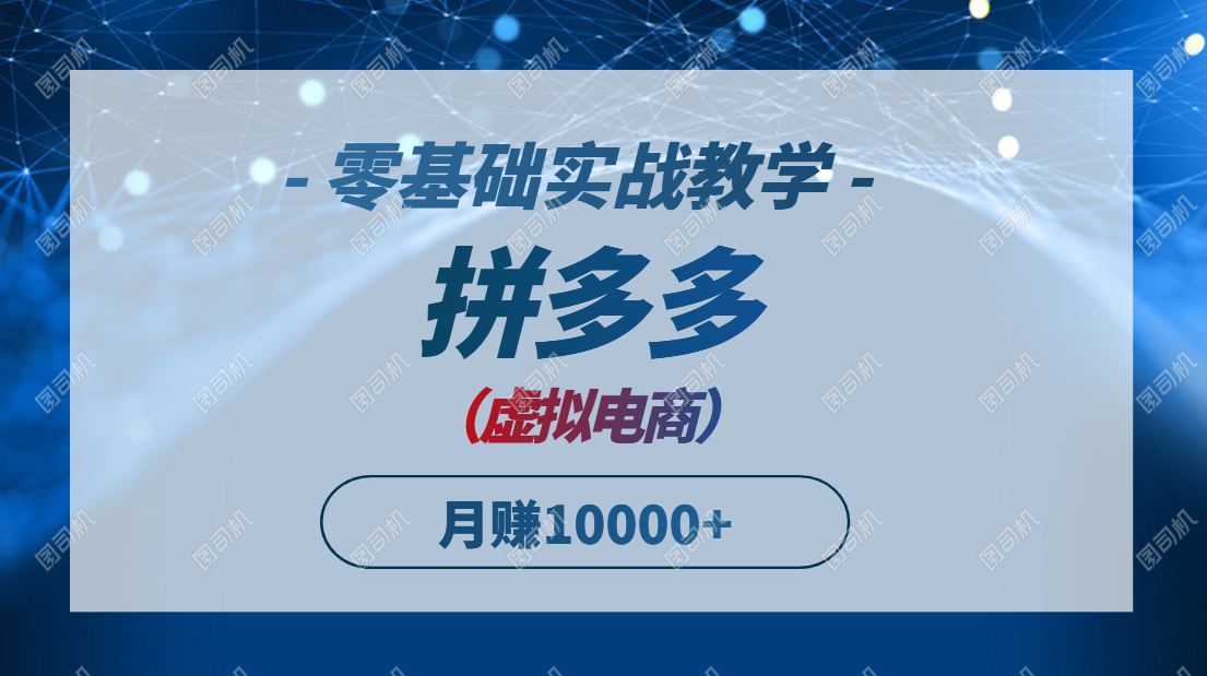 （14880期）拼多多虚拟电商，零基础实战教学，快速打爆商品，新手也能月入10000+|小鸡网赚博客