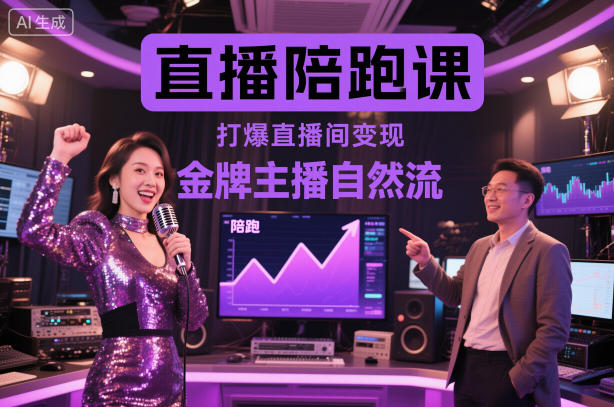 直播陪跑课，金牌主播自然流打爆直播间，复制高变现玩法|小鸡网赚博客